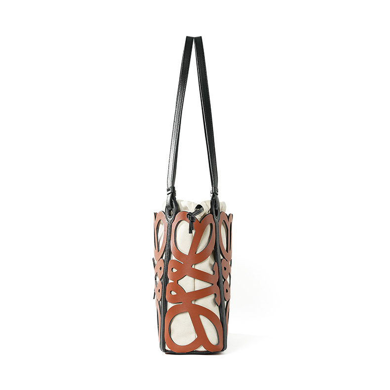 Premium Leather Cut-Out Tote Bag – Side View