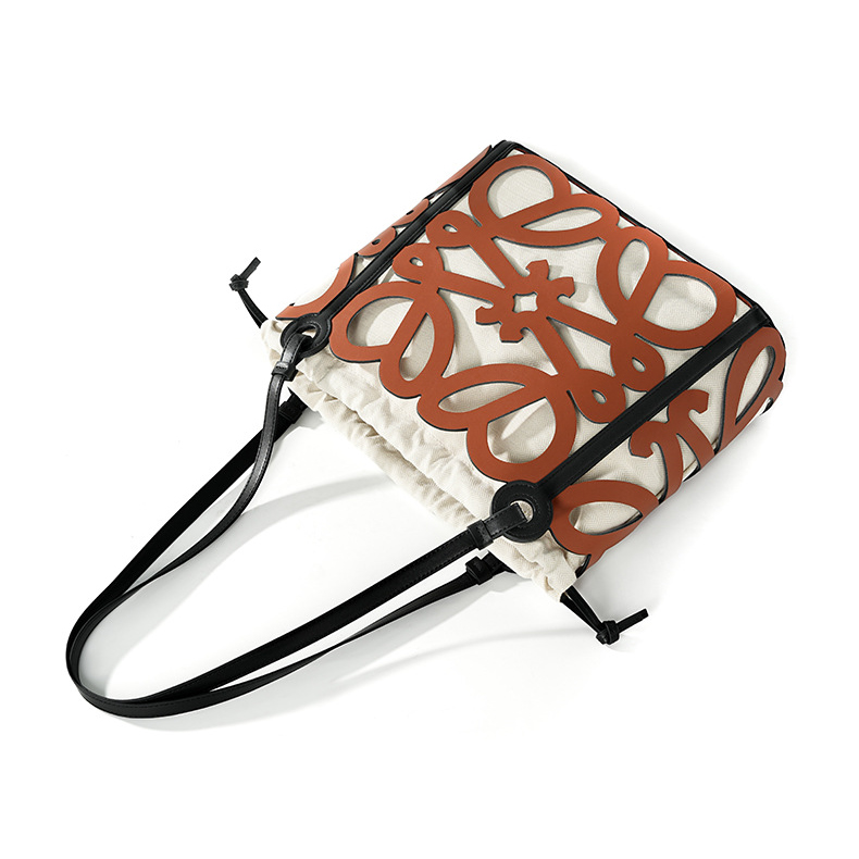 Premium Leather Cut-Out Tote Bag – Flat Lay