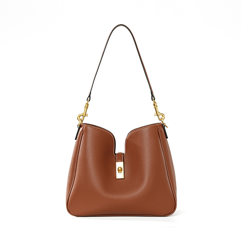 Premium Leather Structured Hobo Bag – Front View