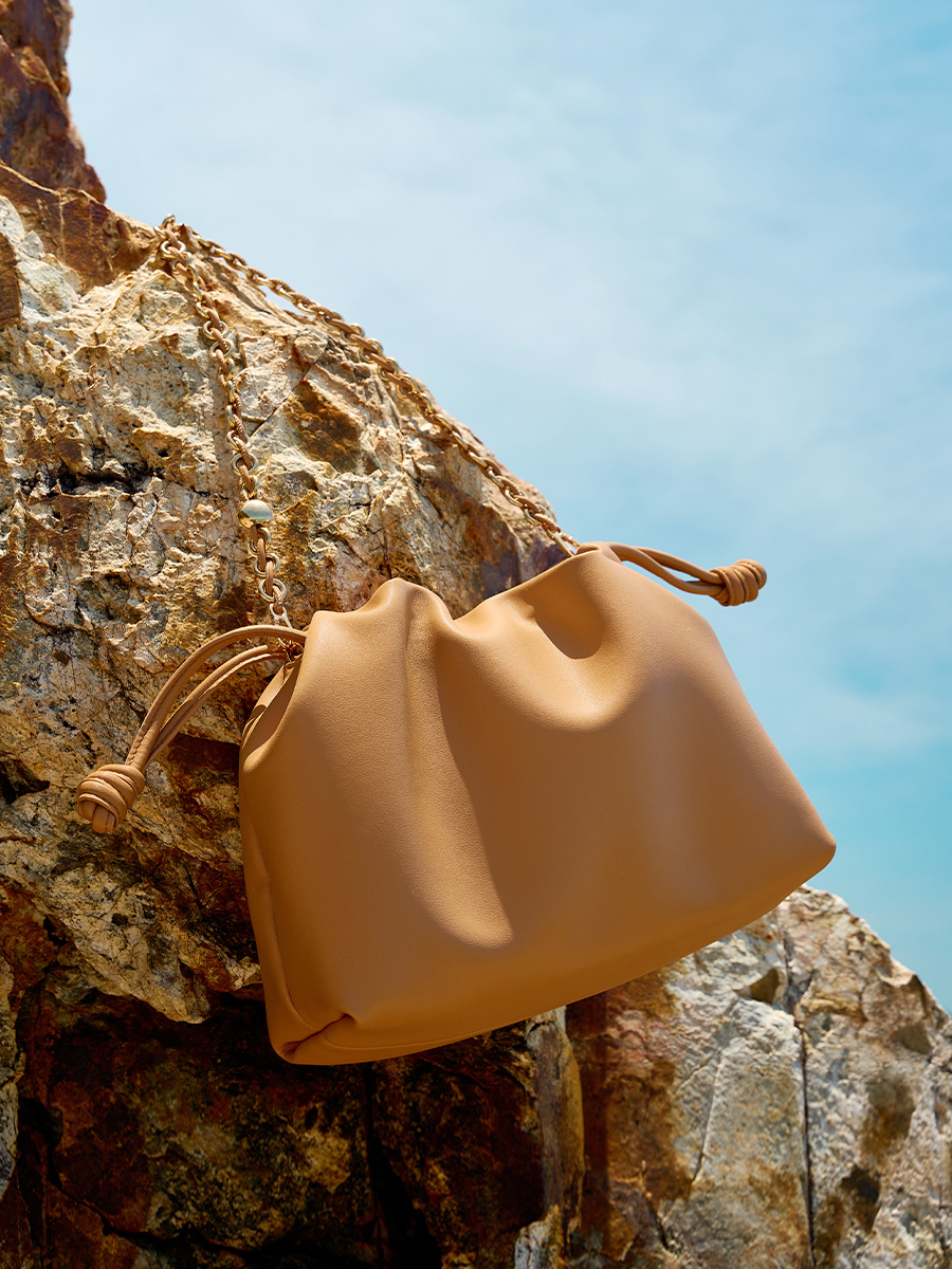 Elegant Genuine Leather Cloud Bag – Lifestyle Scene