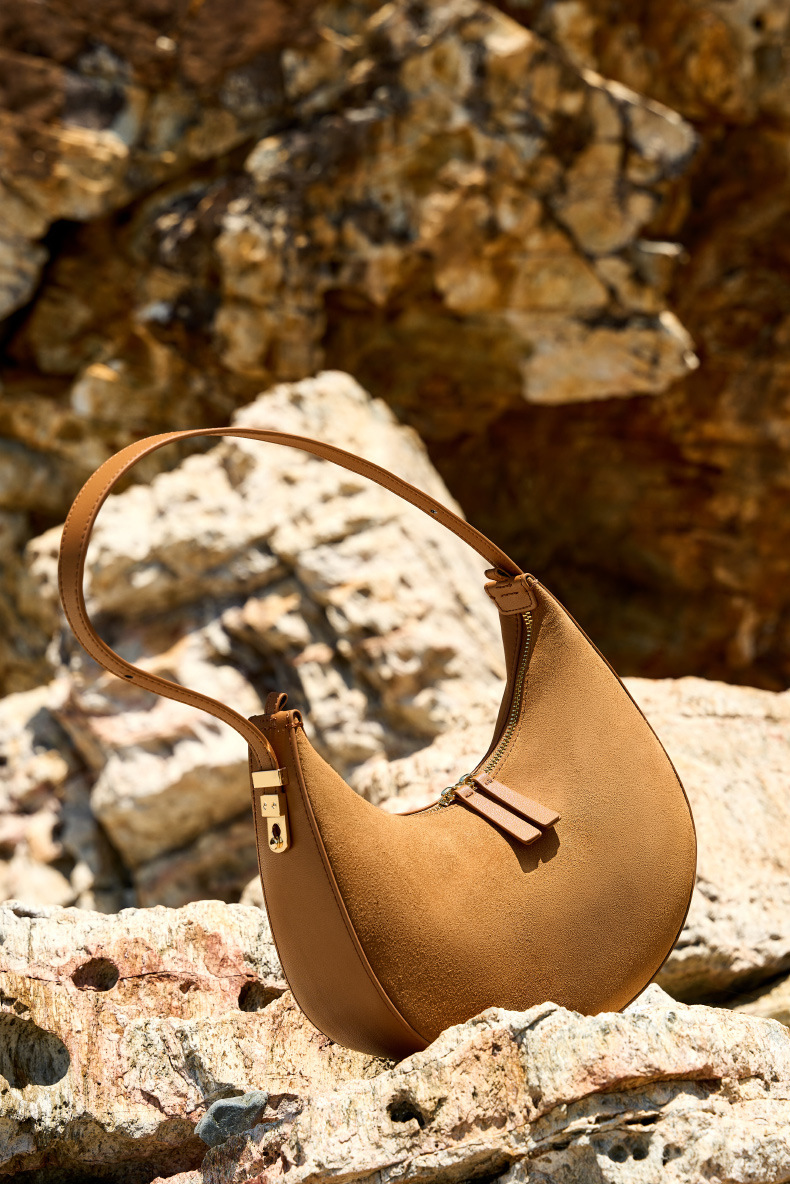 Refined Luna Genuine Leather Half Moon Bag – Lifestyle Shot