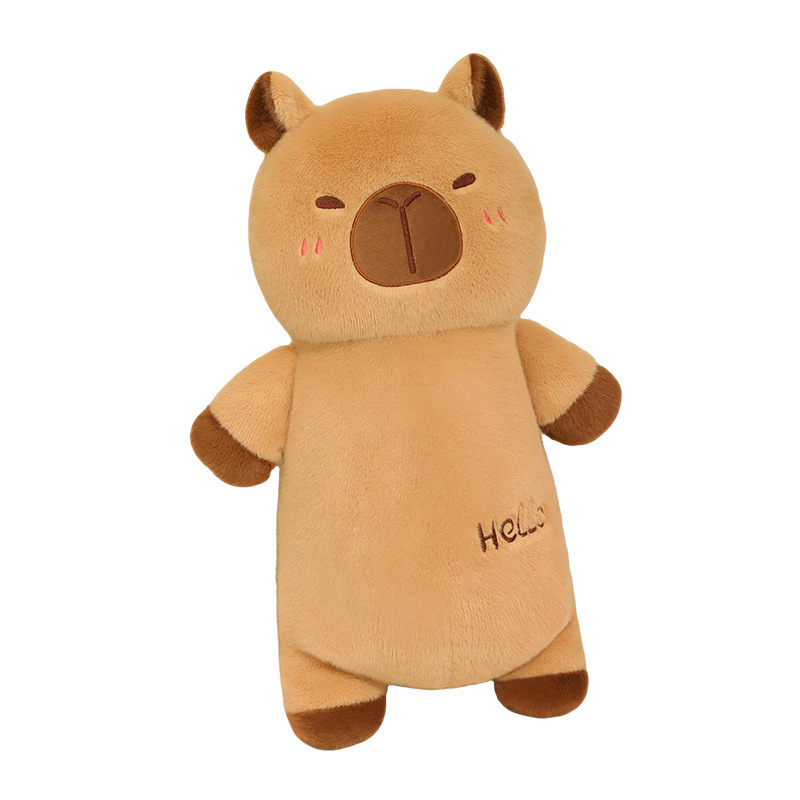 Capybara chubby plush toy with soft plush fabric and PP cotton filling, cute stuffed animal pillow for hugging and cozy decor