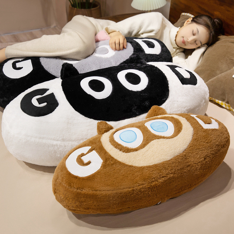 GOOD cat plush pillow for hugging and lounging, soft full body cushion ideal for relaxing, resting, and cozy bed comfort