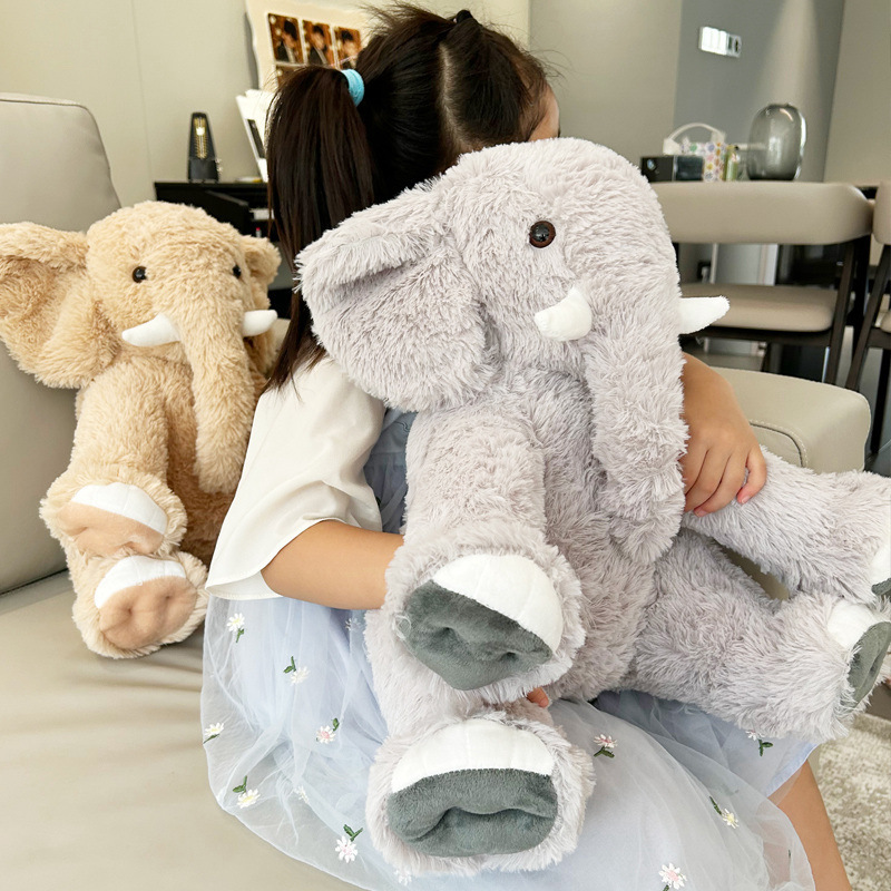 Elephant plush toy for hugging, soft cuddly stuffed animal designed for comfort and everyday companionship