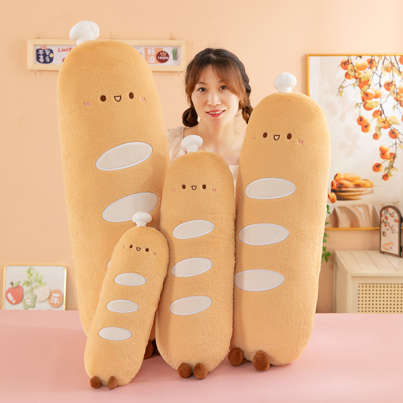 Chef baguette plush pillow in different sizes, soft long body cushion for hugging, relaxing, and adding a cozy touch to bedroom or living space