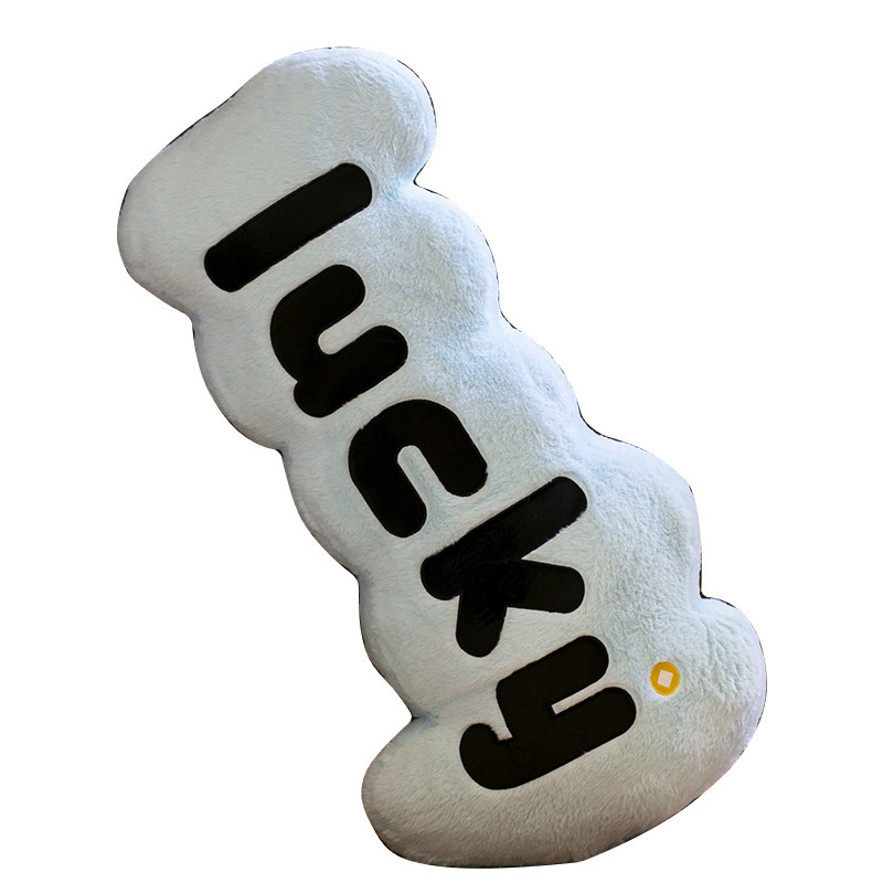 Lucky plush pillow soft fabric detail with smooth plush texture, long cushion design for cozy comfort and support