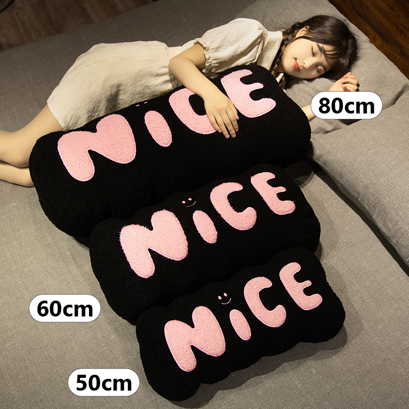 Nice plush pillow size comparison 50 cm 60 cm 80 cm soft long cushion for bed and sofa comfort and support