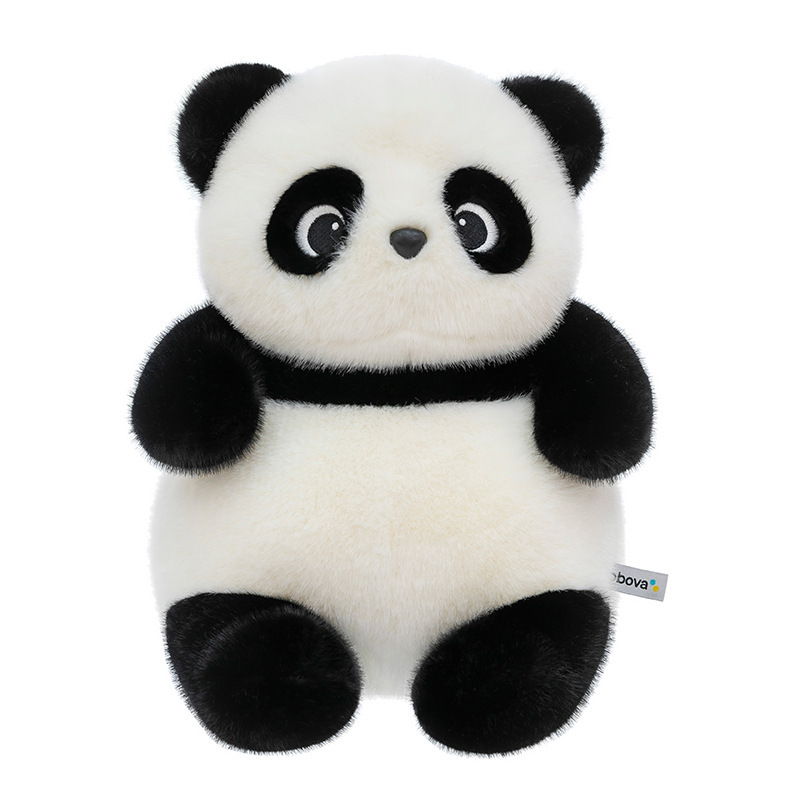 Panda plush toy with classic black and white design, soft stuffed animal for cuddling and decoration