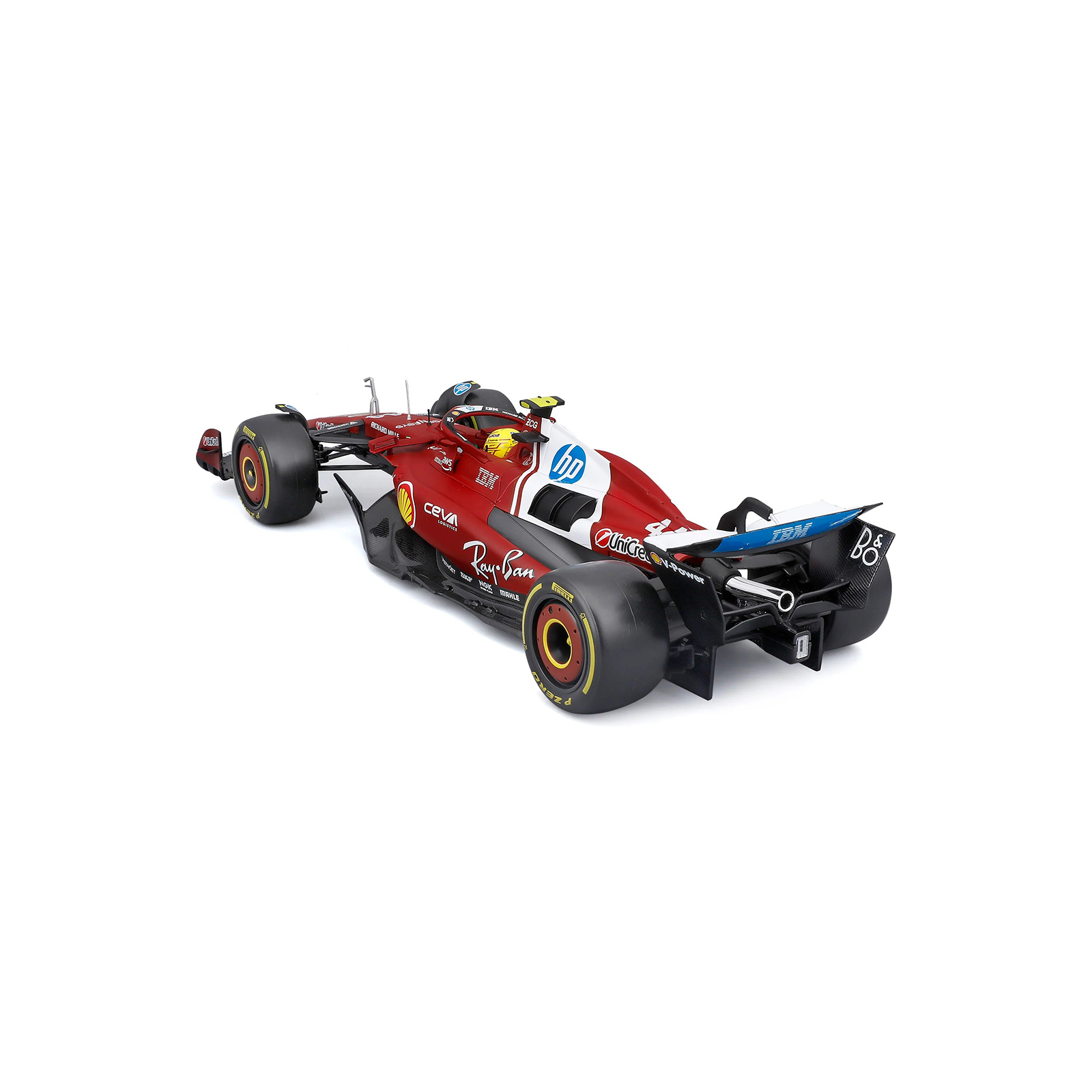 Ferrari SF-25 #44 Lewis Hamilton 2025 F1 1:18 diecast model car rear angled view with detailed body and livery