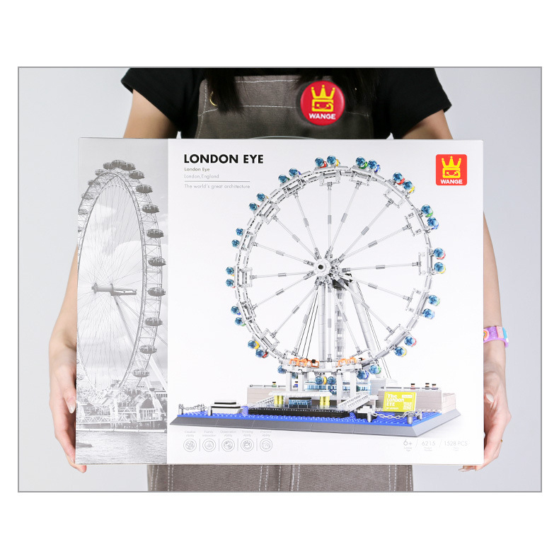 WANGE London Eye building blocks packaging box showing full front design and large box size for architecture model set display