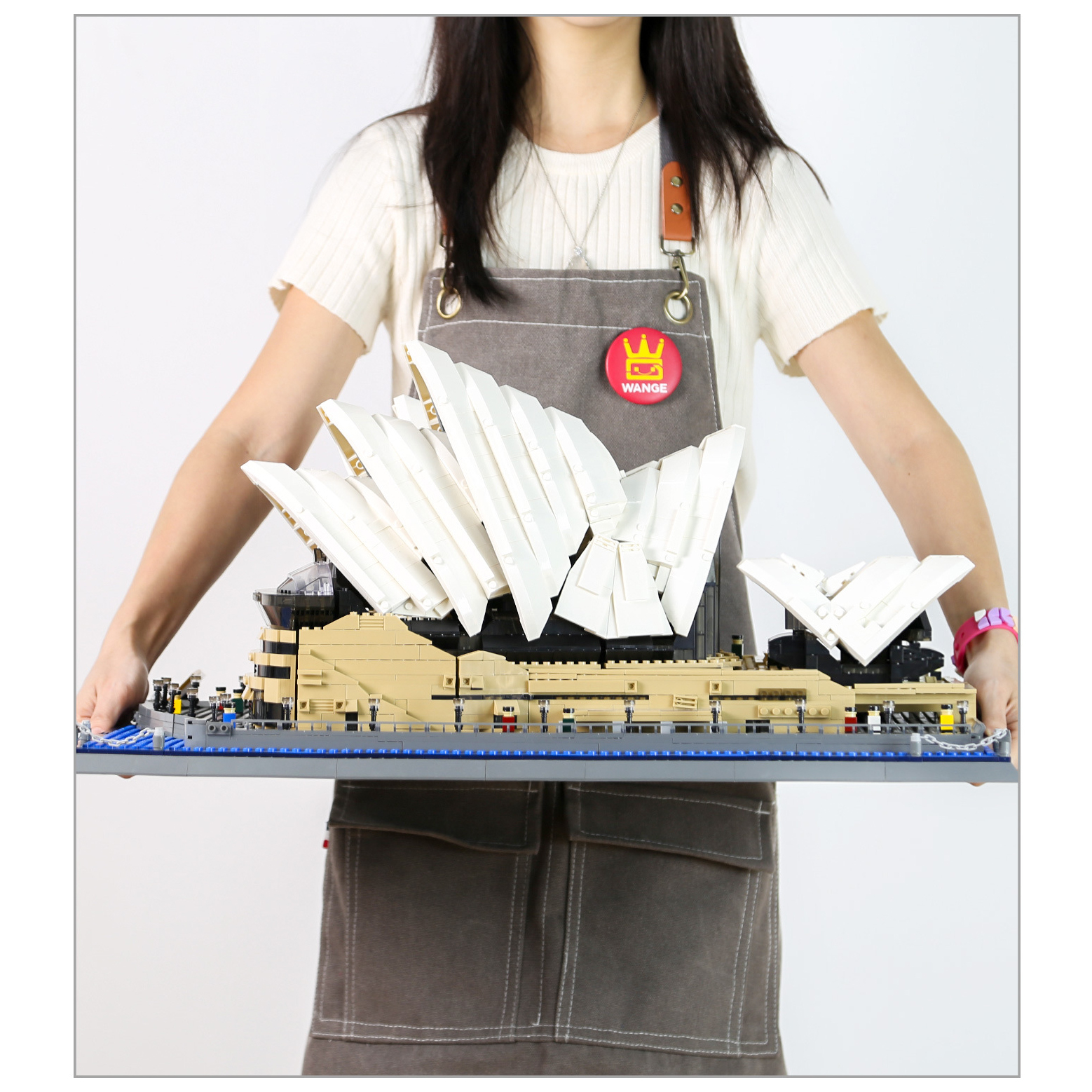 Sydney Opera House building blocks model showing large scale size and detailed base, ideal for display and collection