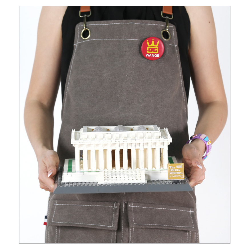 Lincoln Memorial building blocks model displayed on base, highlighting detailed columns, steps, and compact display size