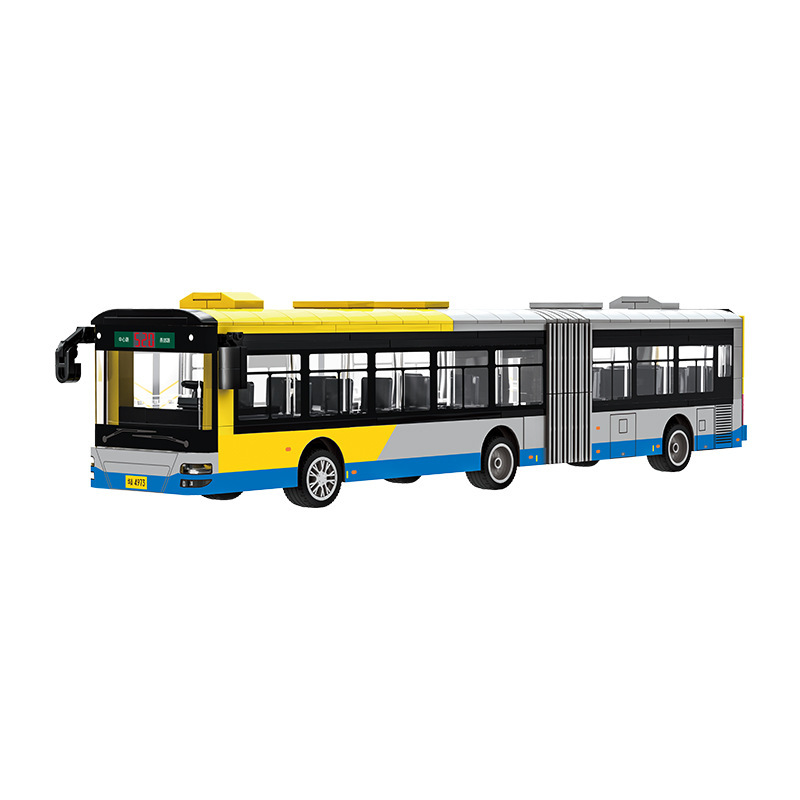 WANGE intercity bus building blocks model with articulated body, detailed windows and extended vehicle design