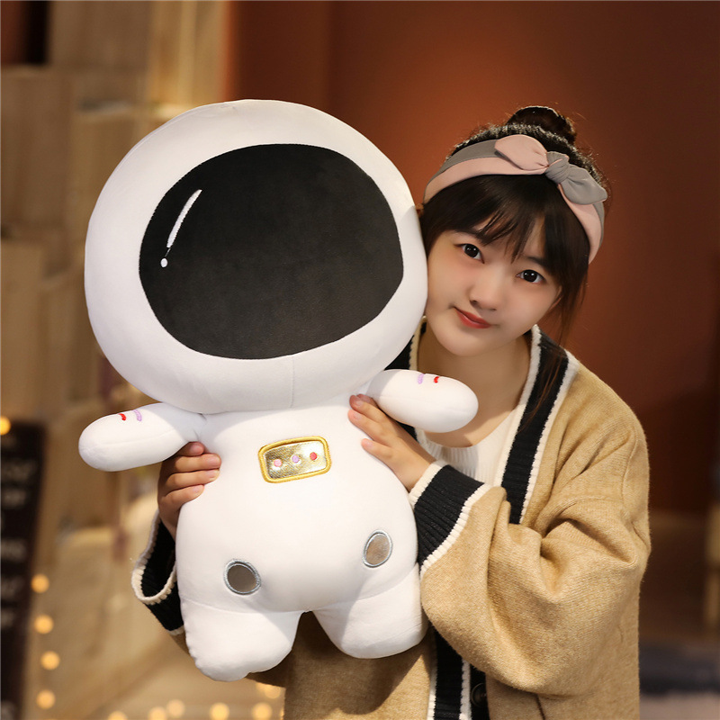 Large astronaut plush toy with soft white spacesuit design, perfect for hugging, relaxing, and bedroom decoration