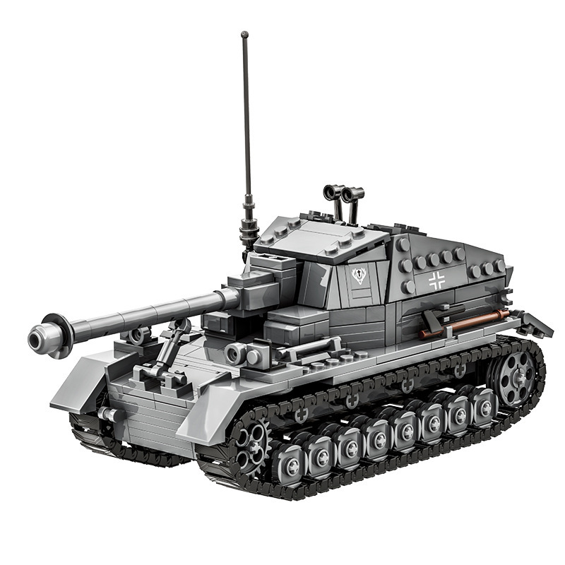 Dicker Max military tank destroyer building blocks model featuring detailed armor structure, tracks, and realistic styling