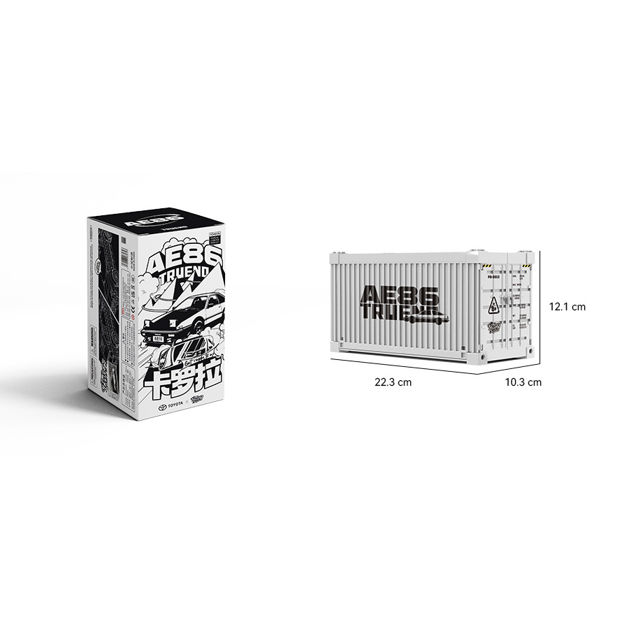 Toyota AE86 Trueno building blocks packaging box and collectible container-style display case