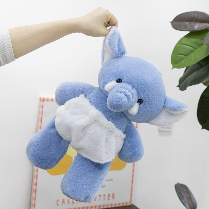 Blue Elephant Plush Toy featuring ultra-soft plush fabric, floppy ears, embroidered details, and a cuddly design for comfort, display, and gifting