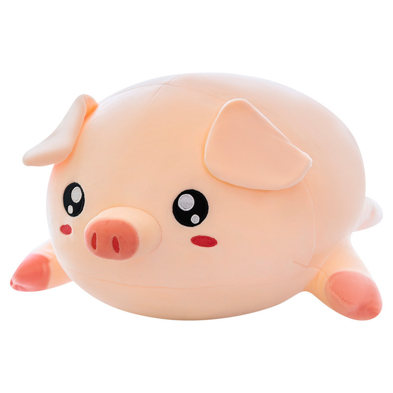 Round Pig Plush Pillow featuring a chubby pig shape, soft plush material, and fluffy PP cotton filling
