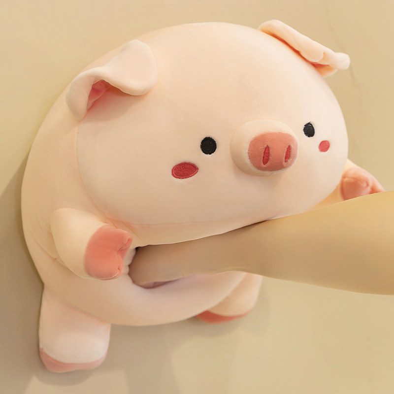 Round Pig Plush Pillow featuring soft plush fabric and fluffy PP cotton filling