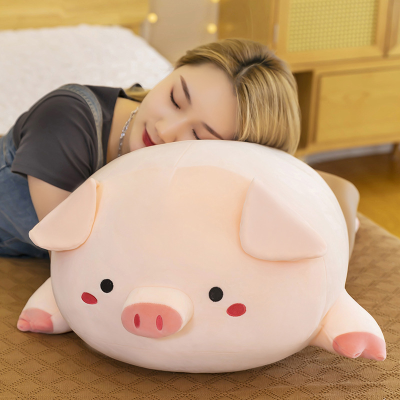 Round Pig Plush Pillow with a soft chubby design for relaxing and cozy naps