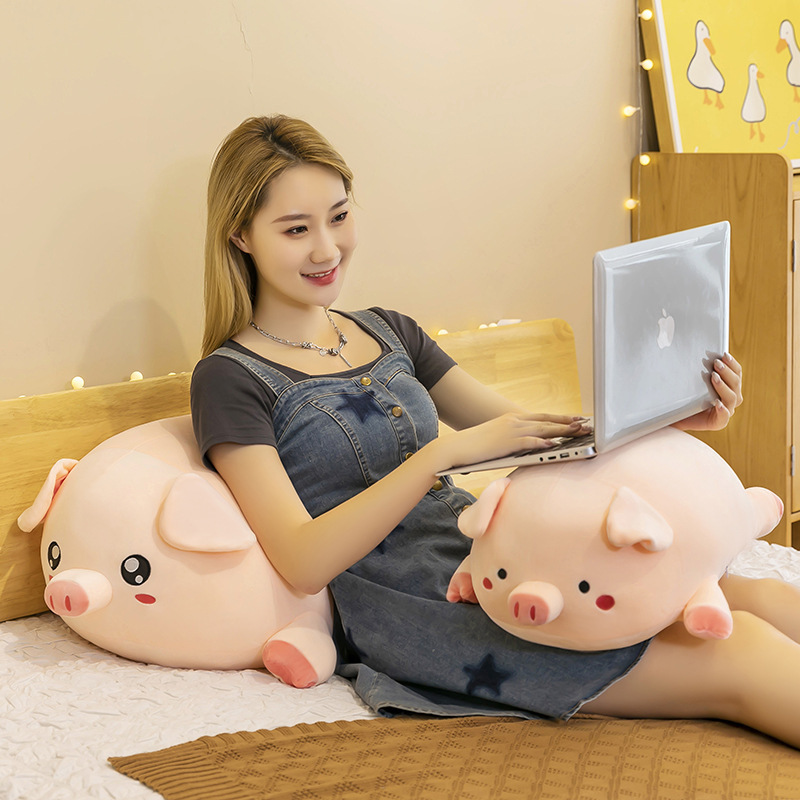 Round Pig Plush Pillow for relaxing, reading, and everyday comfort