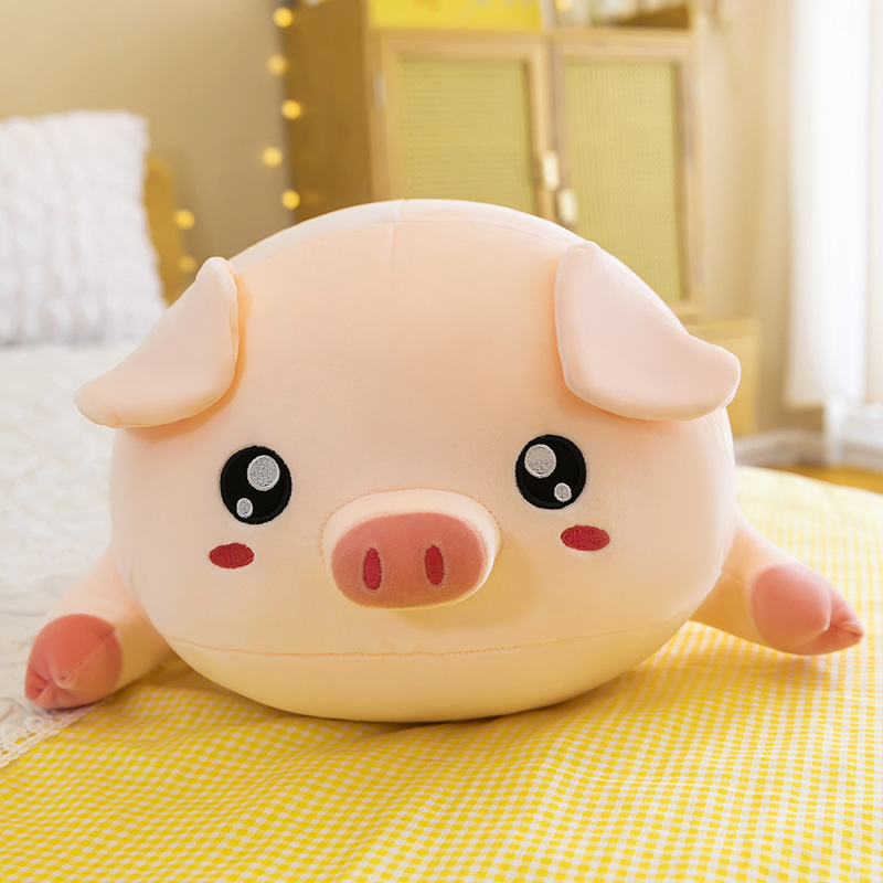 Round Pig Plush Pillow featuring a round shape and Big Eyes design