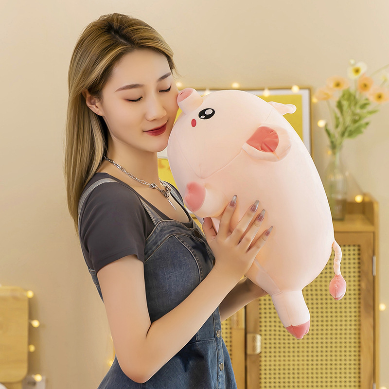 Round Pig Plush Pillow designed for cuddling, relaxing, and cozy comfort