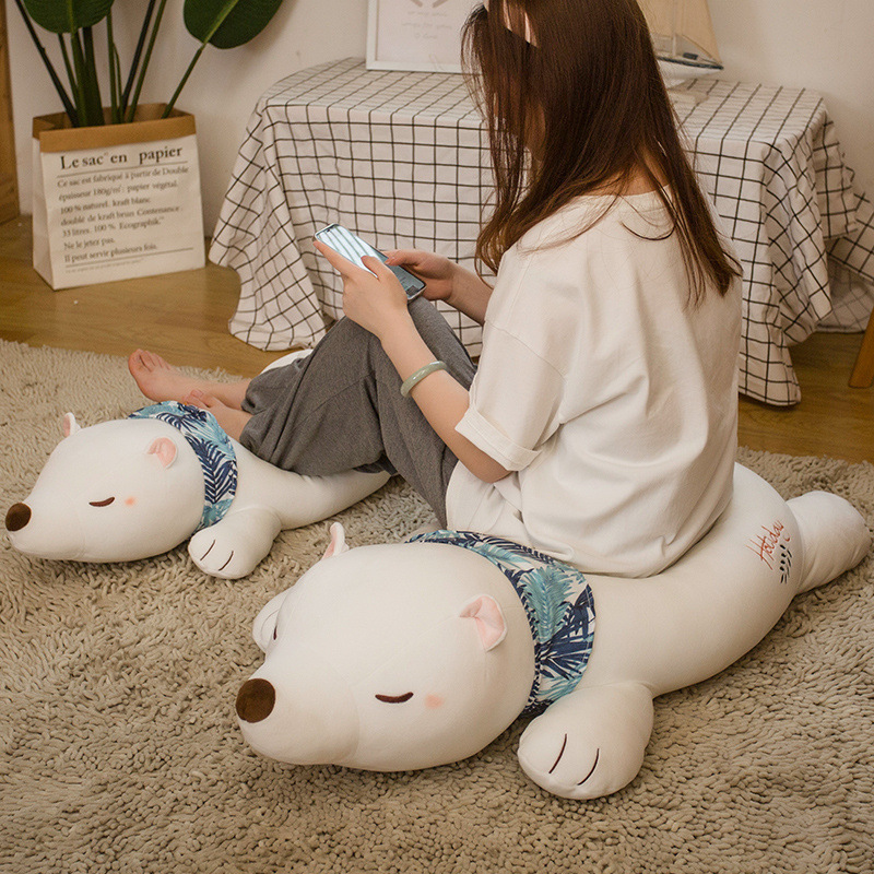 Polar Bear Plush Pillows used for lounging and relaxation, adding soft support and cozy comfort to living spaces