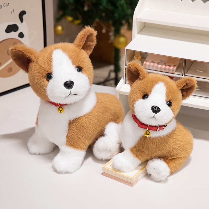 Sitting Corgi Plush Toy in different sizes with soft plush fabric and realistic corgi details