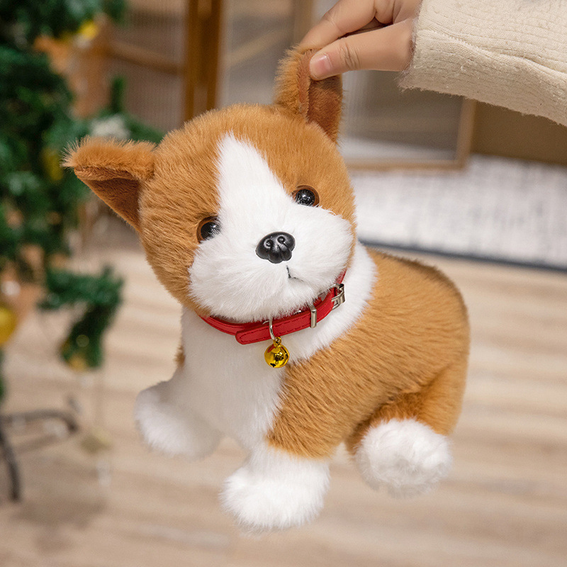 Cute Sitting Corgi Plush Toy with floppy ears, expressive eyes, and a charming corgi design