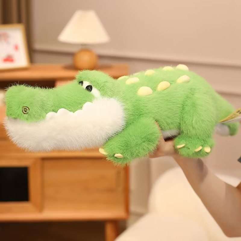 Cute Crocodile Plush Toy with fluffy plush fabric, soft PP cotton filling, and charming crocodile-inspired details