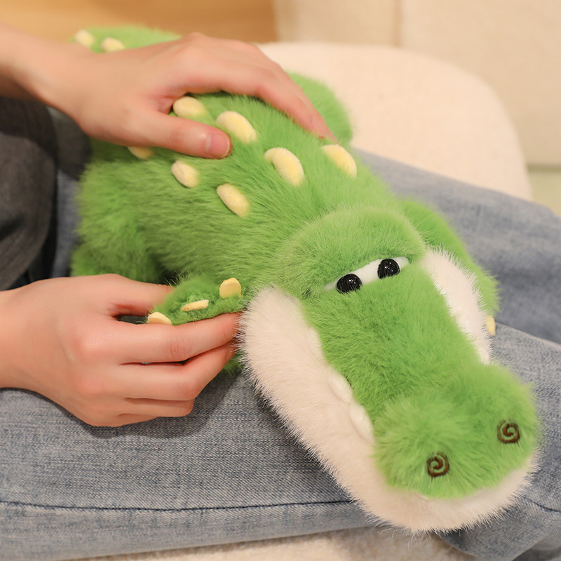 Cute Crocodile Plush Toy with soft plush fabric, padded spikes, and a squeezable body for comforting hugs
