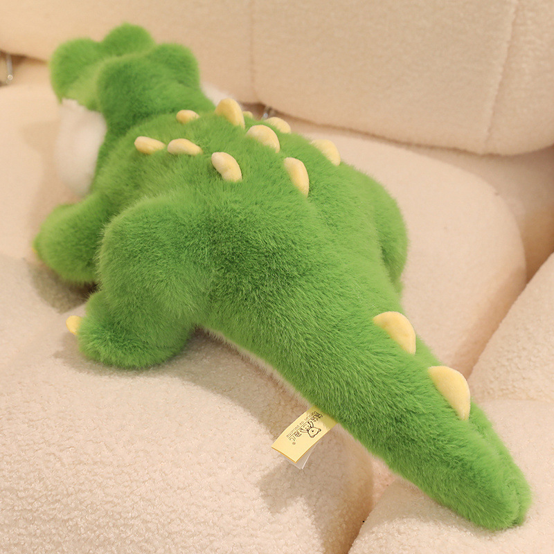 Cute Crocodile Plush Toy back view showcasing soft plush fabric, padded spikes, and detailed crocodile-inspired styling