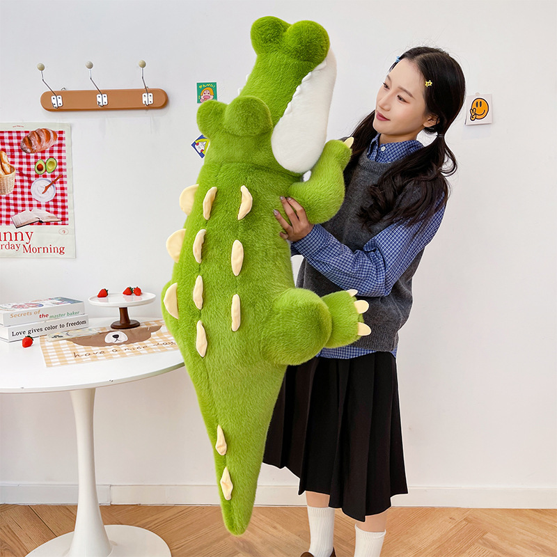Cute Crocodile Plush Pillow featuring a cheerful crocodile design, plush fabric, and soft PP cotton filling for comfort and decor