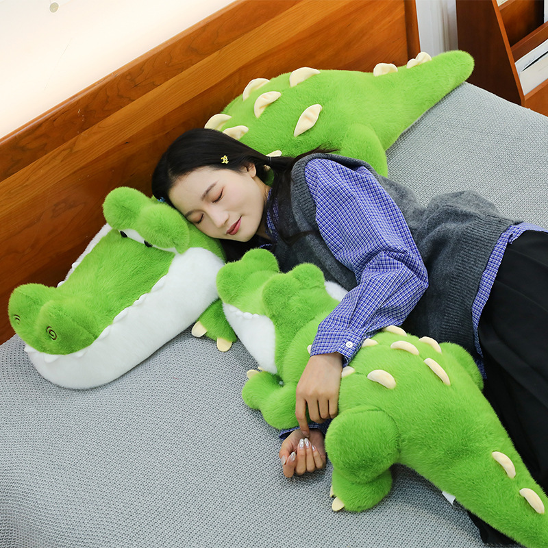 Cute Crocodile Plush Pillow for hugging and lounging, offering soft comfort for naps, relaxation, and bedtime companionship