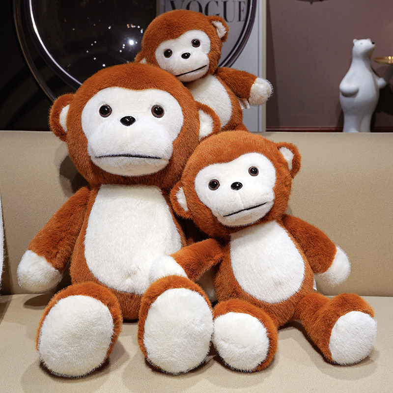 Cute Monkey Plush Toy with a classic monkey design, soft plush fabric, fluffy filling, and flexible limbs for cuddling or display