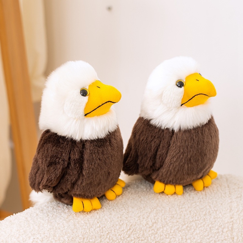 Two Bald Eagle Plush Toys displayed together, showcasing soft feather-like textures and realistic wildlife-inspired details