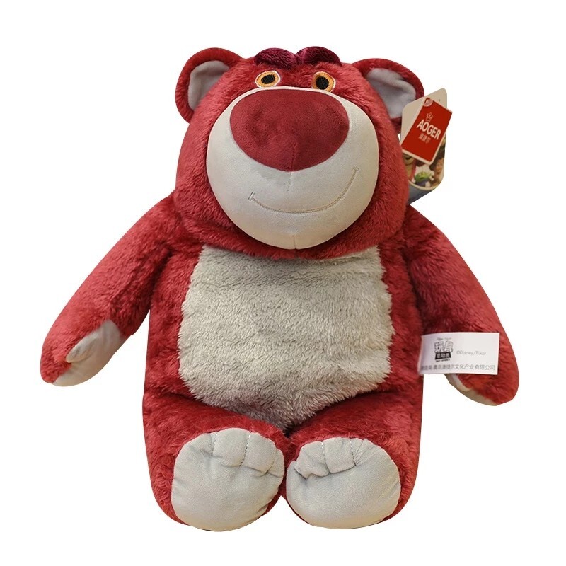 Aoger Official Disney Pixar Lotso Huggin Bear plush toy with embroidered details, soft plush fabric, and official licensed tags