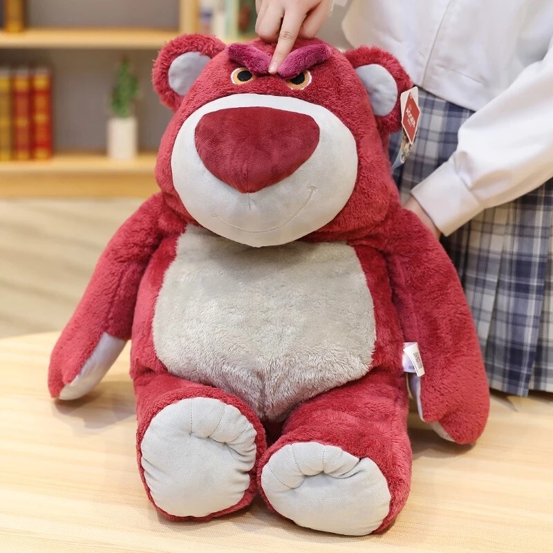 Aoger Official Disney Pixar Lotso Huggin Bear plush toy showing adjustable eyebrows that create different expressions