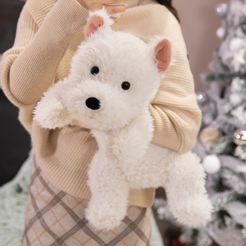 West Highland White Terrier Plush Pillow featuring a fluffy plush coat and cuddly dog design