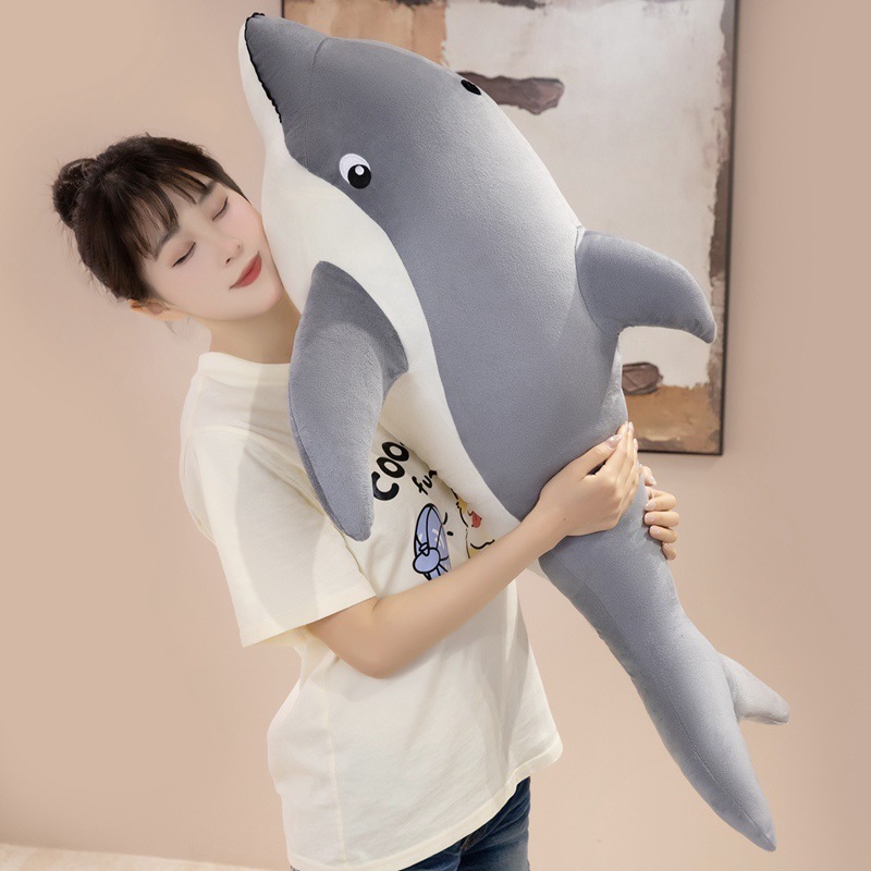 Soft Dolphin Plush Pillow for cuddling, relaxing, and cozy comfort