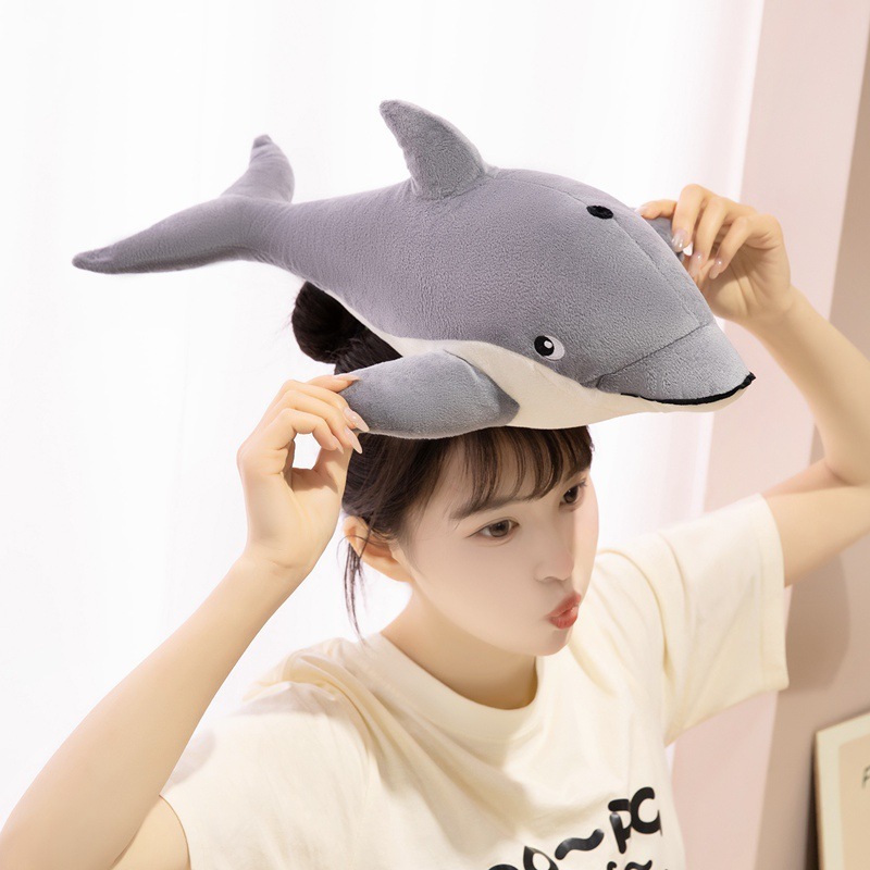 Cute Dolphin Plush Pillow with a playful design for cuddling and home decor
