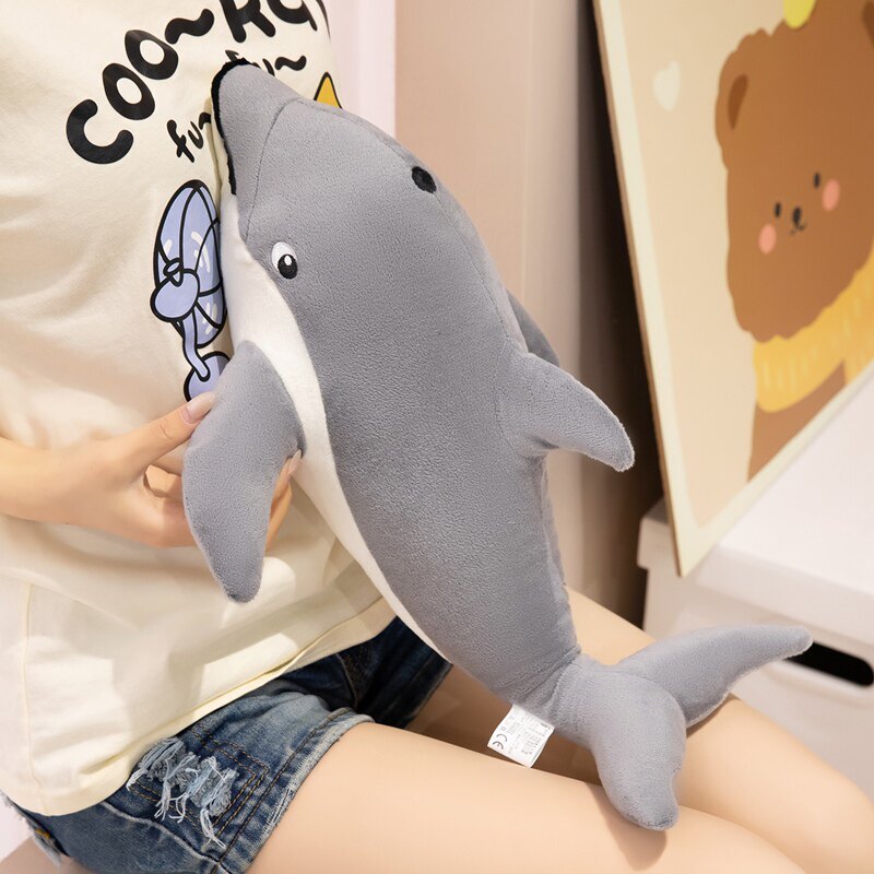 Cute Dolphin Plush Pillow with a soft, huggable design for cuddling and everyday comfort