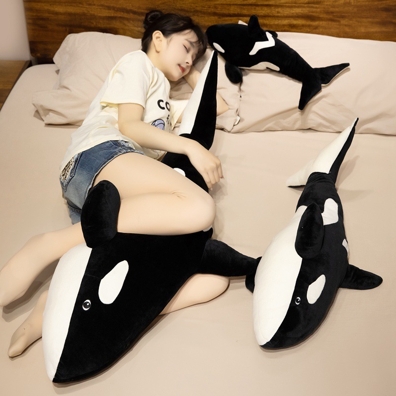 Orca Killer Whale plush pillow perfect for cuddling, relaxing, and adding cozy comfort to bedrooms and bedtime routines