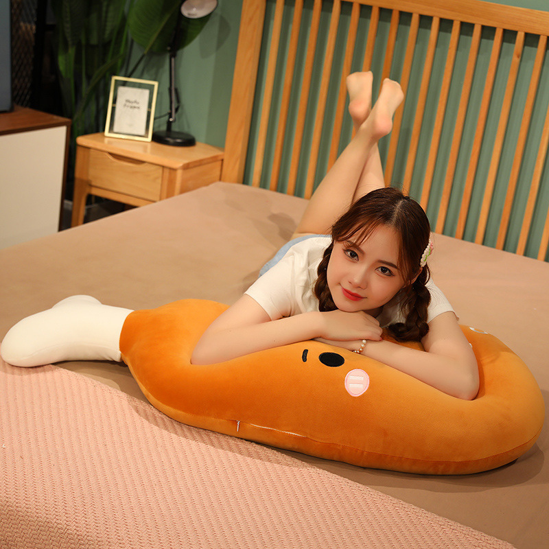 Chicken Drumstick Plush Pillow for hugging, lounging, reading, and relaxing on the bed