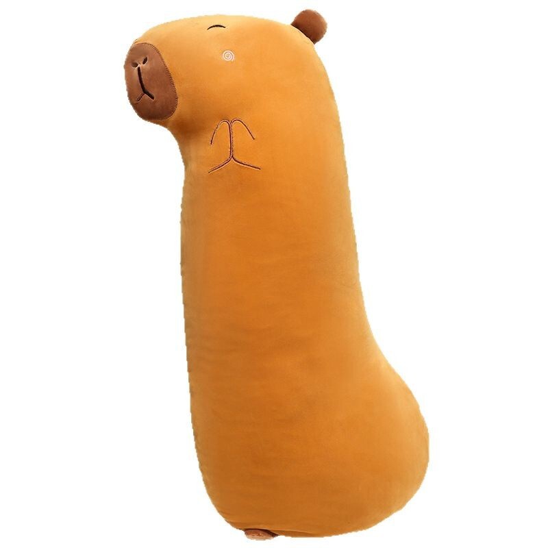 Capybara Long Plush Pillow with soft plush fabric, PP cotton filling, and a long huggable design