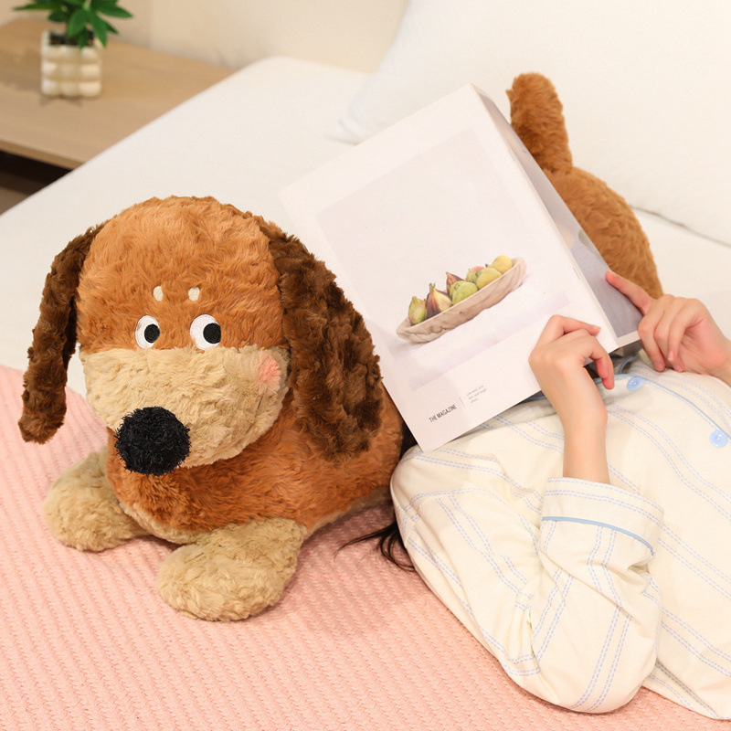 Dachshund Plush Pillow creating a cozy reading space with its long dog design, soft plush fabric, fluffy filling, and comforting support
