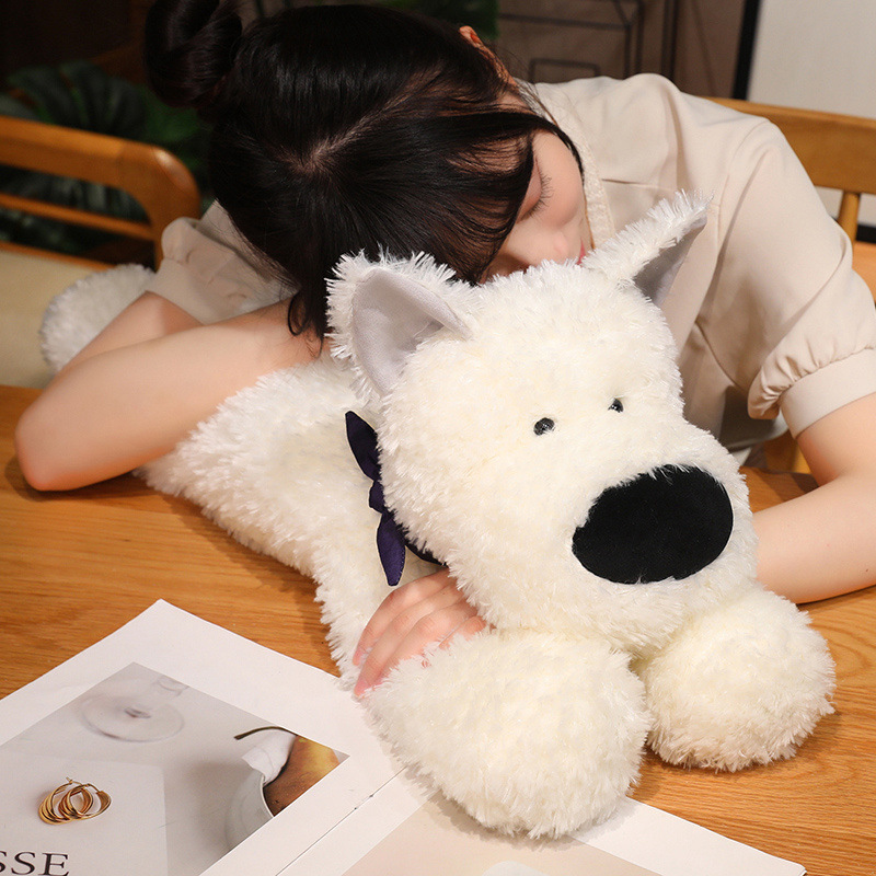 Bandana Dog Plush Toy with a soft plush body, perfect for hugging, resting, relaxing, and adding cozy comfort to desks, sofas, or bedrooms