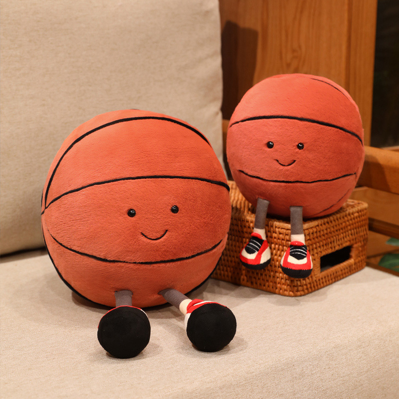 Basketball Plush Toy with a cute smiling basketball design, adding a playful touch to sofas, shelves, bedrooms, and cozy home decor