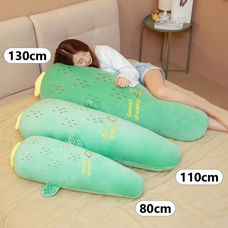 Cactus Plush Pillow available in 80 cm, 110 cm, and 130 cm sizes, featuring a soft plush surface and long body design for hugging, sleeping, and everyday comfort
